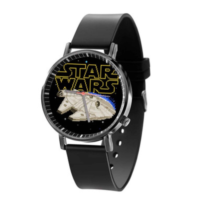 Star Wars Millenium Falcon Black Quartz Watch Unisex With Premium Gift Box