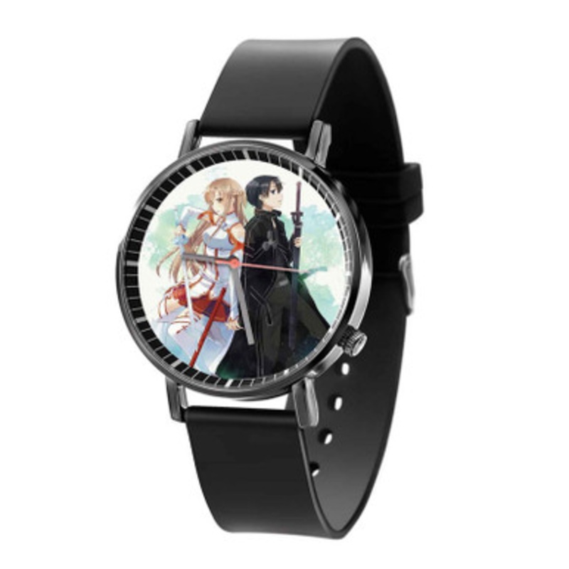 Sword Art Online Kirito and Asuna Black Quartz Watch Unisex With Premium Gift Box