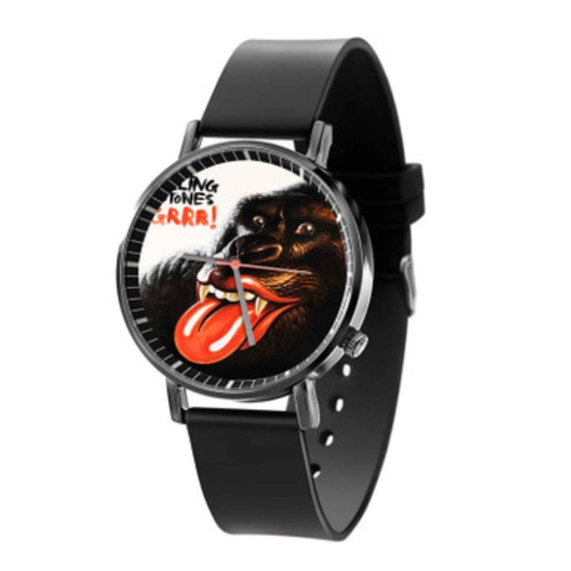 The Rolling Stones Grrr Black Quartz Watch Unisex With Premium Gift Box