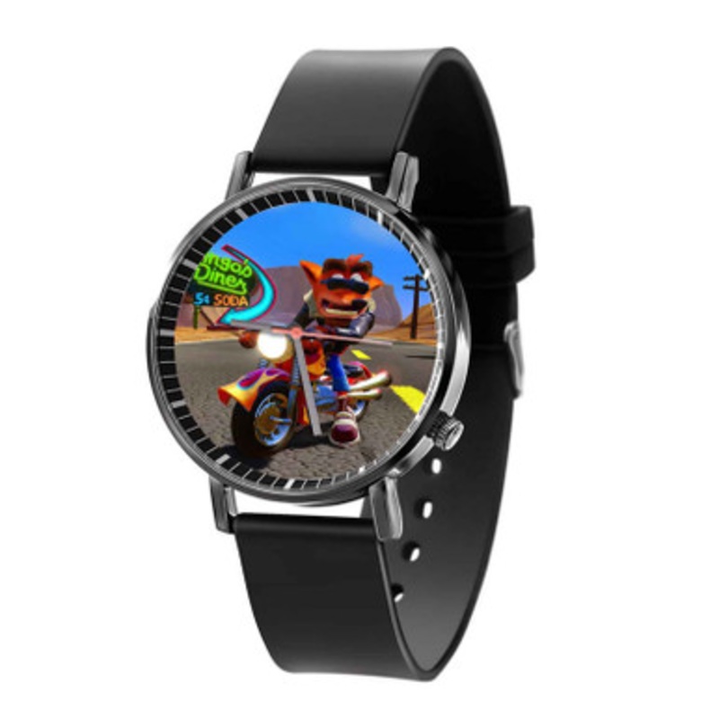 Crash Bandicoot Art Black Quartz Watch Unisex With Premium Gift Box