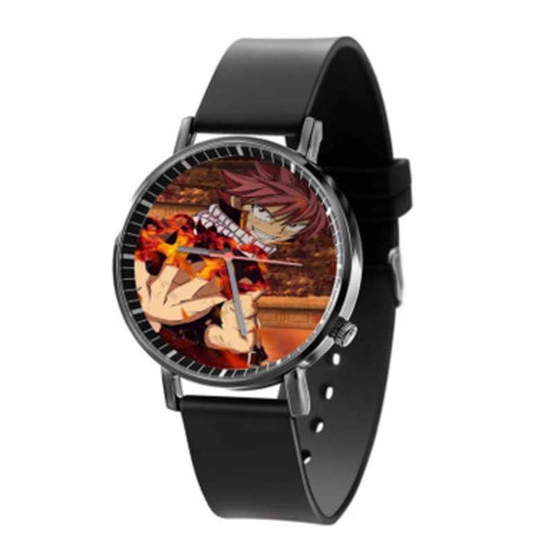 Fairy Tail Natsu Dragneel Art Black Quartz Watch Unisex With Premium Gift Box
