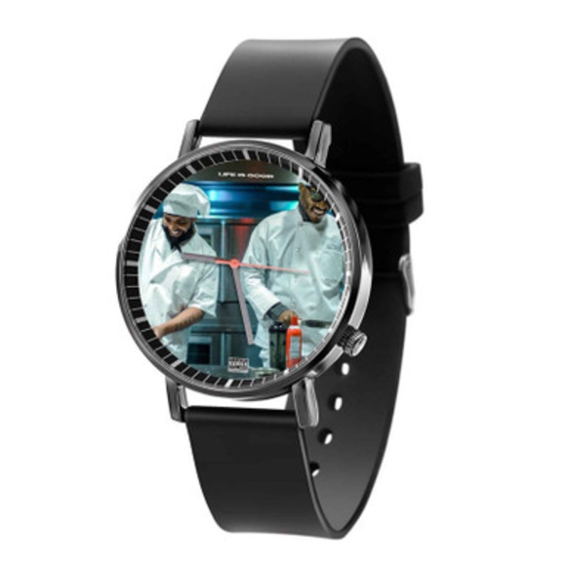 Future Life Is Good Black Quartz Watch Unisex With Premium Gift Box