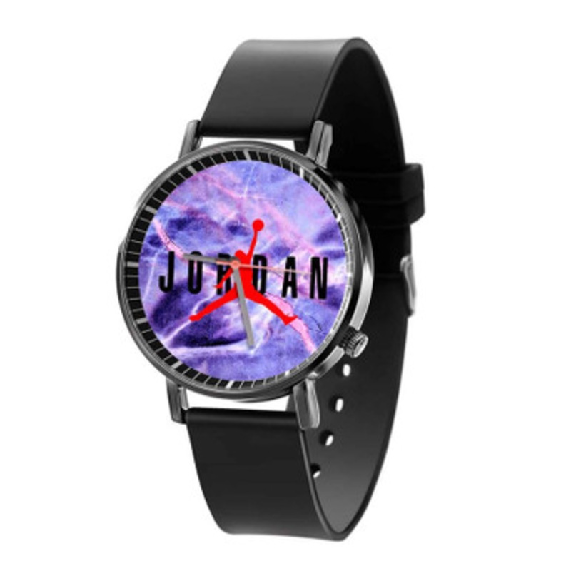 Jordan Purple Marble Black Quartz Watch Unisex With Premium Gift Box