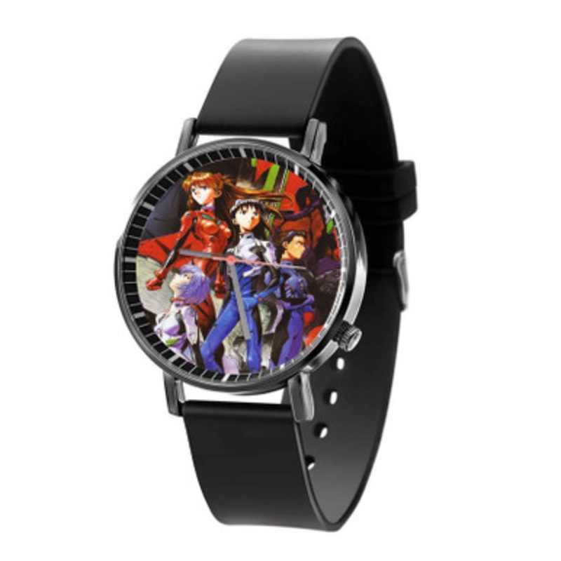 Neon Genesis Evangelion Characters Anime Unisex Black Quartz Watch With Premium Gift Box