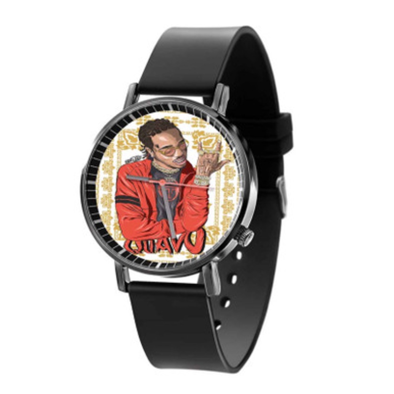 Quavo Migos Black Quartz Watch With Premium Gift Box for Unisex