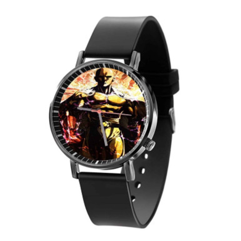 Saitama One Punch Man Anime Cartoon Black Quartz Watch Unisex With Premium Gift Box