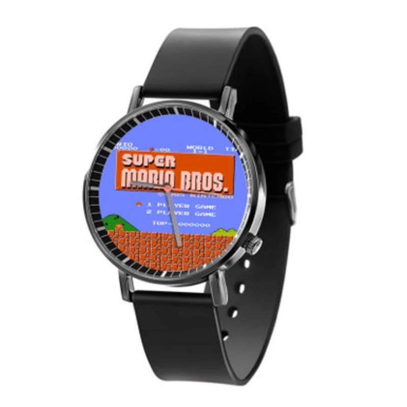 Super Mario Bross Game Black Quartz Watch Unisex With Premium Gift Box