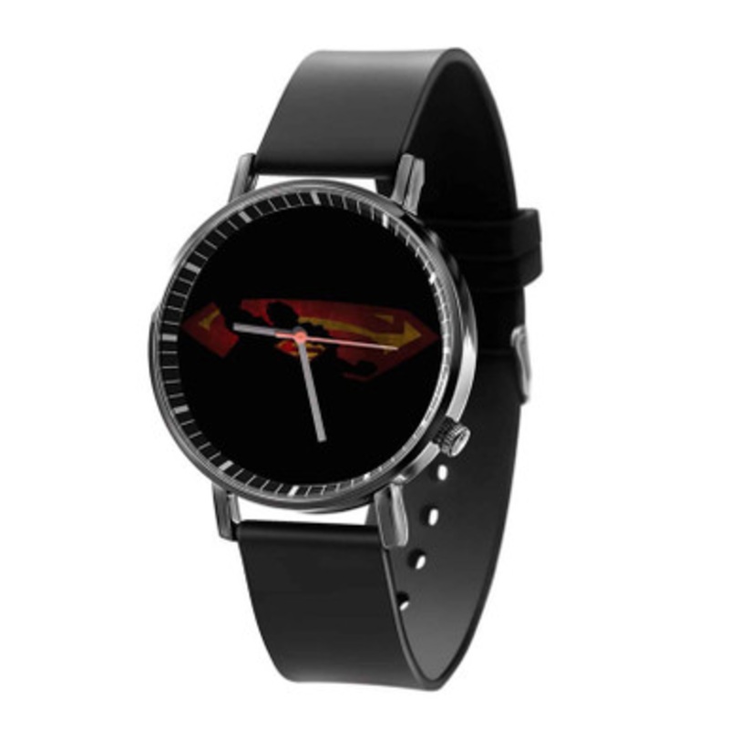 Superman Silhouette Black Quartz Watch Unisex With Premium Gift Box