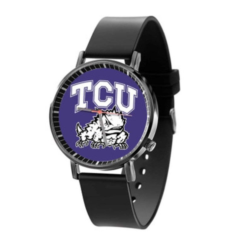 TCU Horned Frogs Black Quartz Watch Unisex With Premium Gift Box