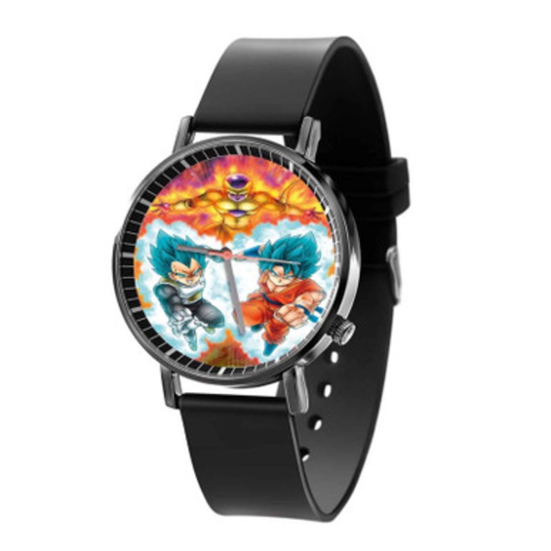 Vegeta and Goku Vs Golden Frieza Super Saiyan God Blue Arts Unisex Black Quartz Watch With Premium Gift Box