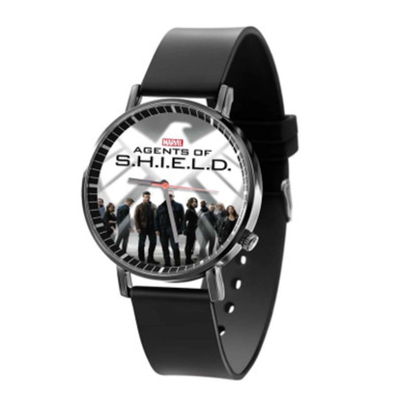 Agents of SHIELD Marvel Black Quartz Watch Unisex With Premium Gift Box