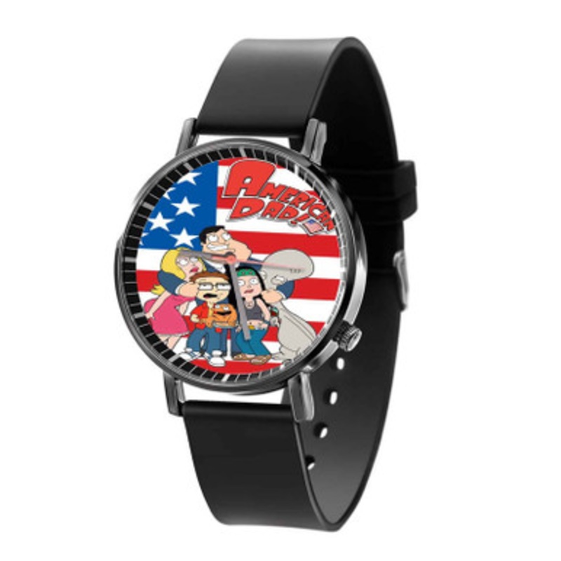 American Dad Black Quartz Watch Unisex With Premium Gift Box