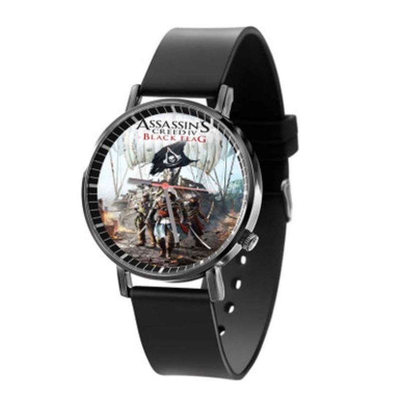 Assassin s Creed IV Black Flag Art Black Quartz Watch Unisex With Premium Gift Box