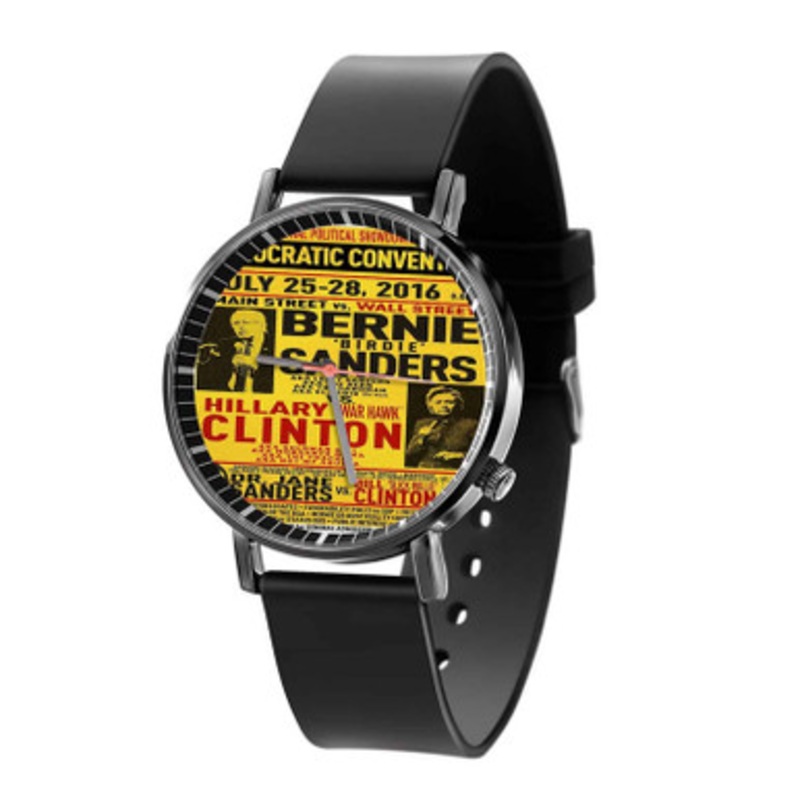 Bernie Sanders vs Hillary Clinton Black Quartz Watch Unisex With Premium Gift Box