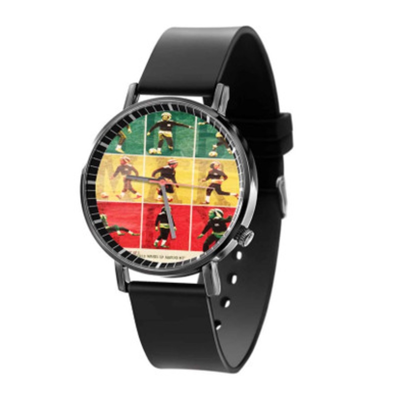 Bob Marley Football Black Quartz Watch Unisex With Premium Gift Box