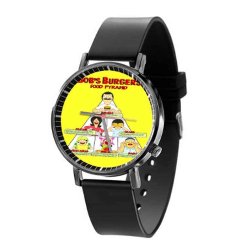 Bob s Burgers Food Pyramid Black Quartz Watch Unisex With Premium Gift Box