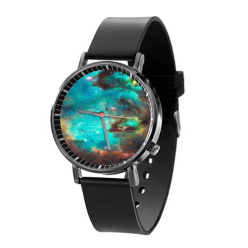 Galaxy Nebula Black Quartz Watch Unisex With Premium Gift Box