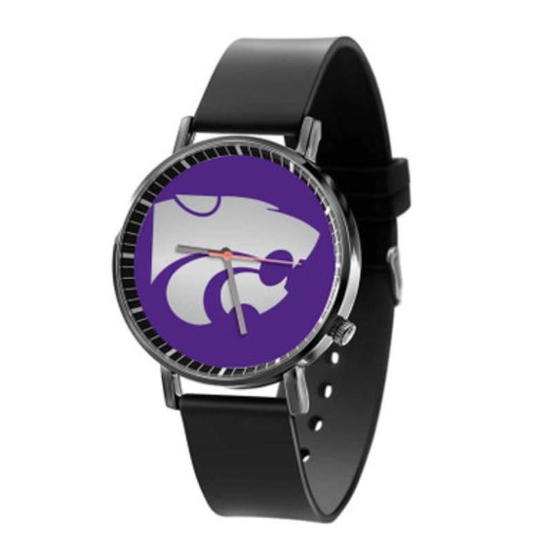 Kansas State Wildcats Black Quartz Watch Unisex With Premium Gift Box