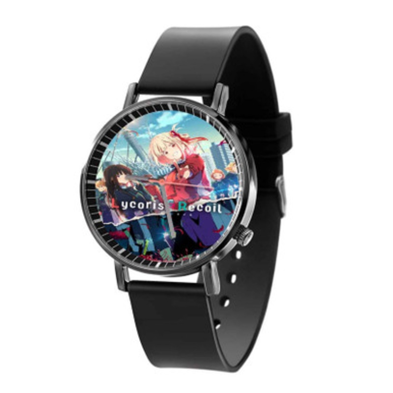 Lycoris Recoil Black Quartz Watch With Premium Gift Box for Unisex