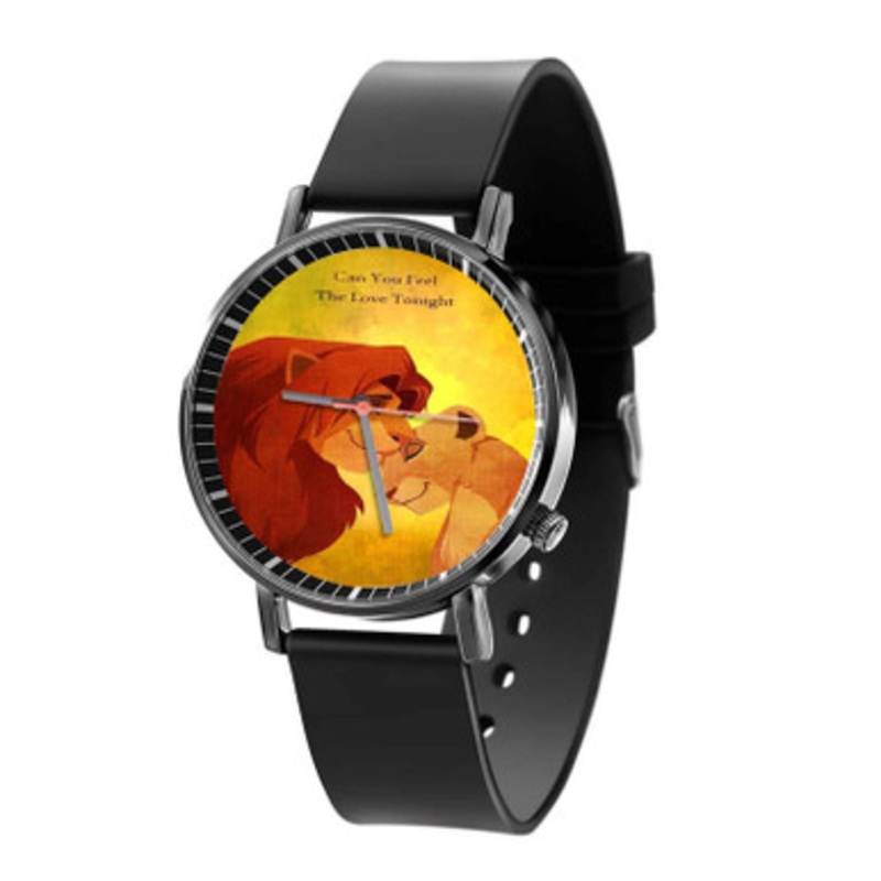 Nala and Simba The Lion King Unisex Black Quartz Watch With Premium Gift Box