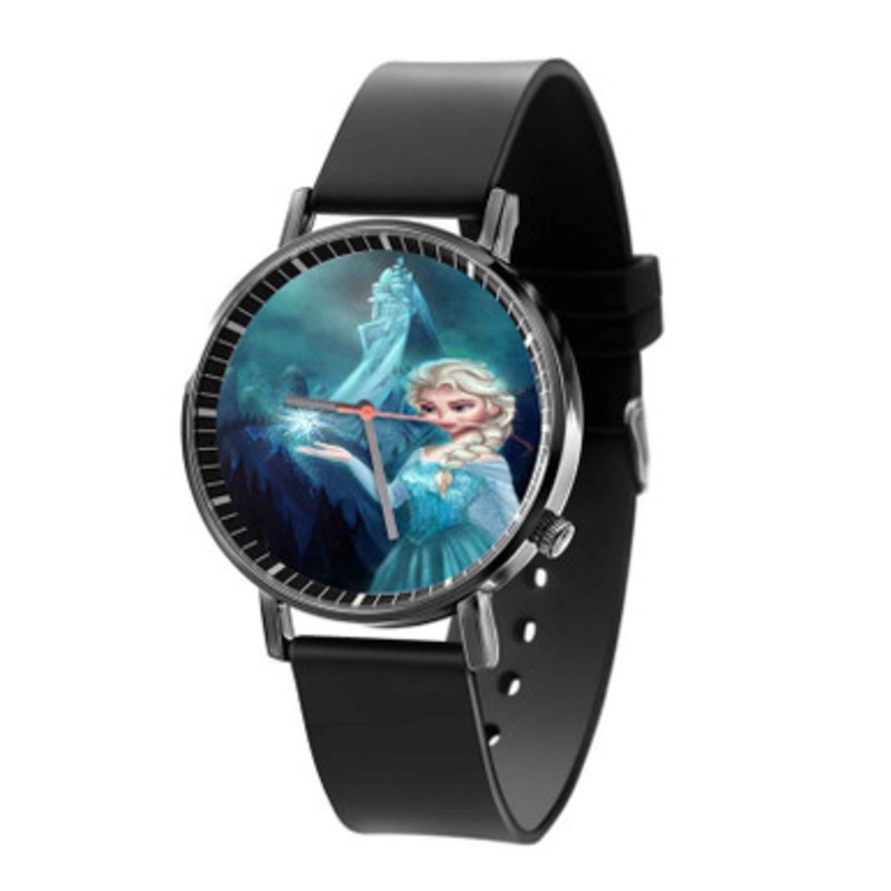 Princess Elsa Disney Frozen Art Unisex Black Quartz Watch With Premium Gift Box