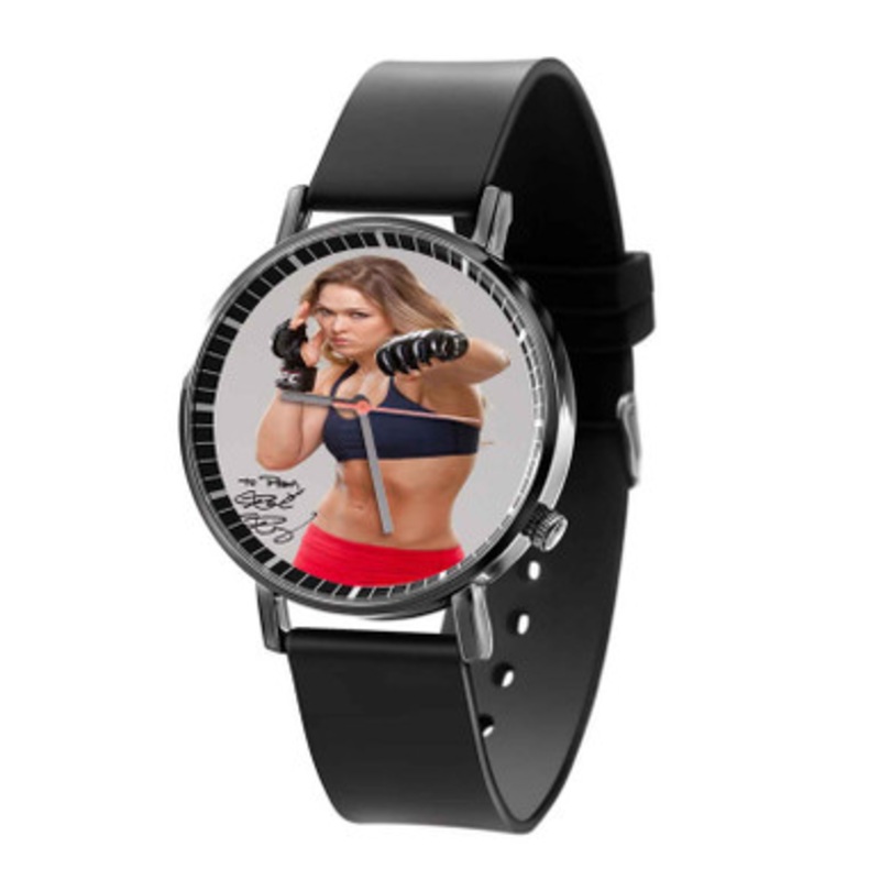 Ronda Rousey UFC Print Black Quartz Watch Unisex With Premium Gift Box