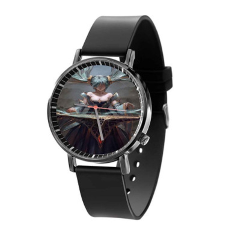 Sona League of Legends Arts Unisex Black Quartz Watch With Premium Gift Box