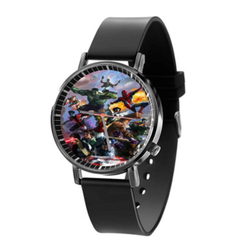 The Avengers Arts Black Quartz Watch Unisex With Premium Gift Box