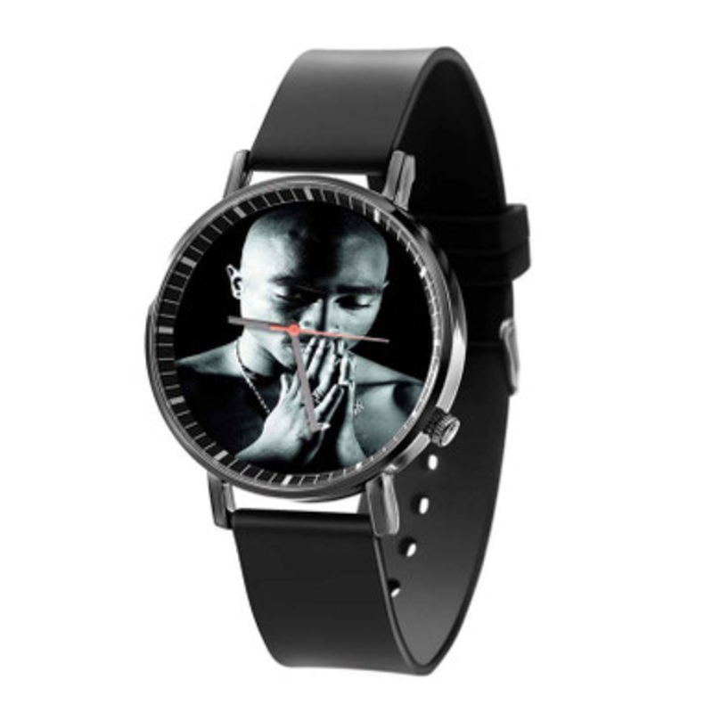 Tupac Praying Black Quartz Watch Unisex With Premium Gift Box