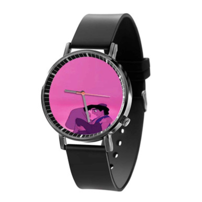 Aladdin and Jasmine Black Quartz Watch Unisex With Premium Gift Box