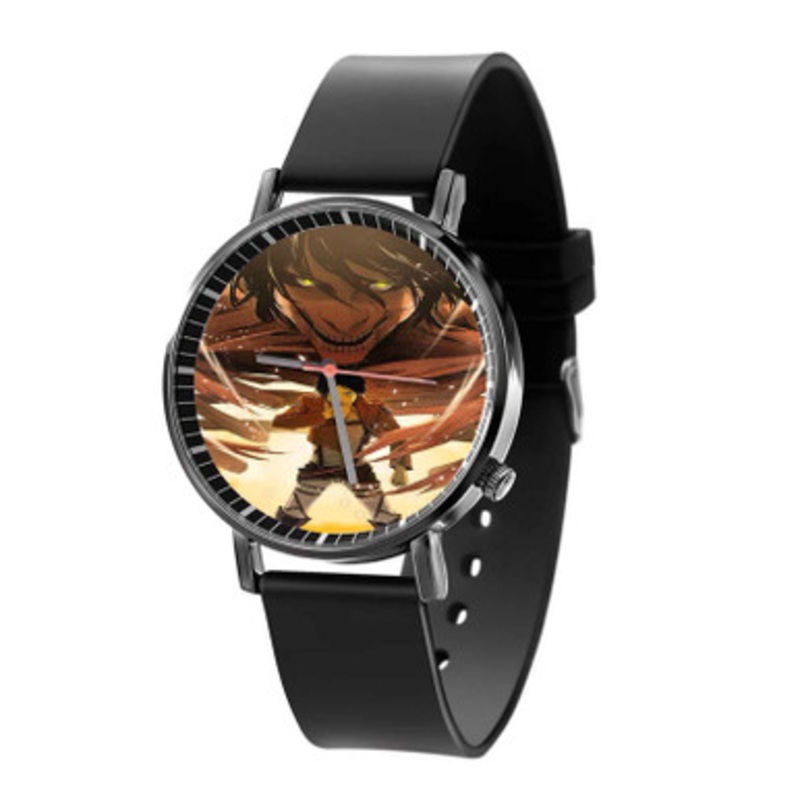 Attack on Titan Eren Yeager Black Quartz Watch Unisex With Premium Gift Box