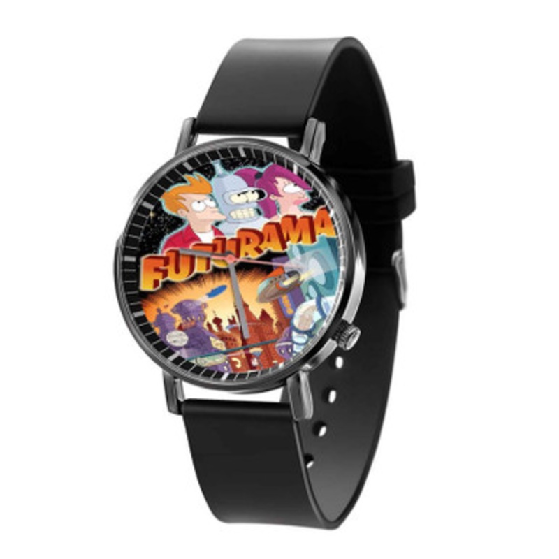 Futurama Characters Black Quartz Watch Unisex With Premium Gift Box