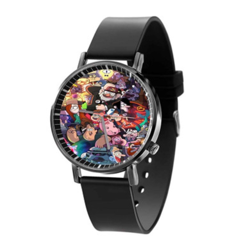 Gravity Falls Collage Black Quartz Watch Unisex With Premium Gift Box