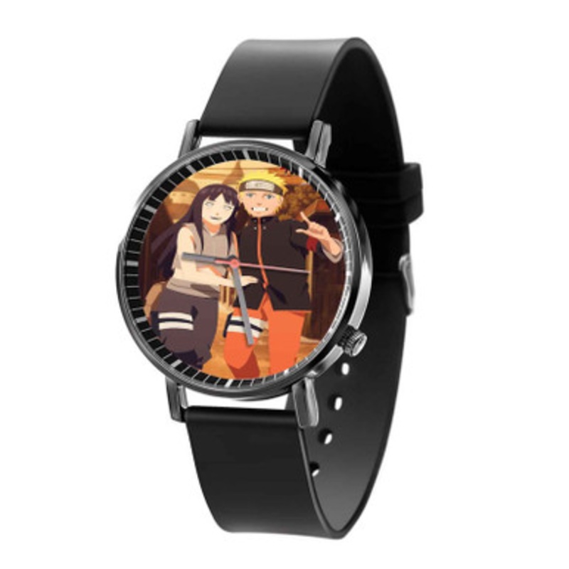 Naruto and Hinata Naruto Shippuden Unisex Black Quartz Watch With Premium Gift Box