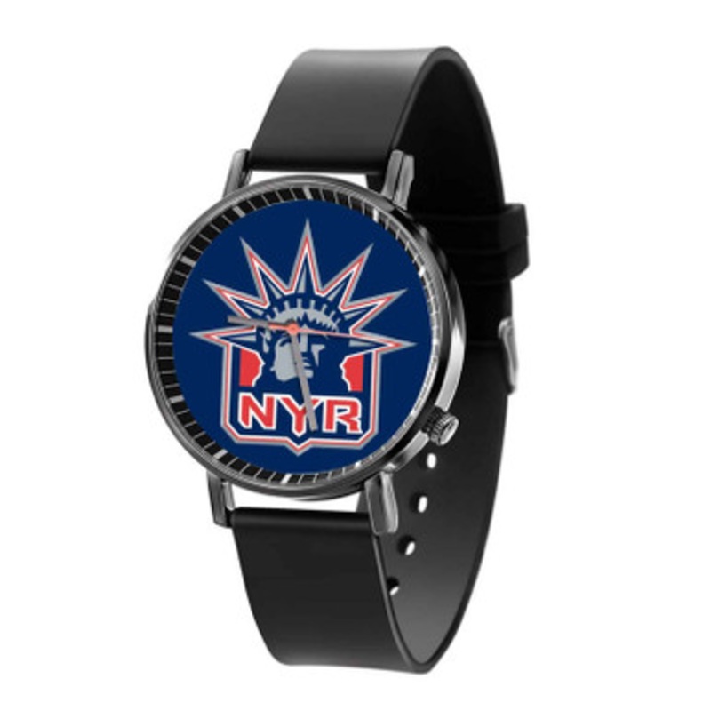 New York Rangers NHL Art Black Quartz Watch Unisex With Premium Gift Box