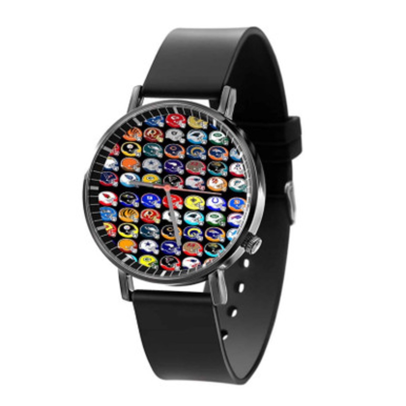 NFL Helmets Black Quartz Watch Unisex With Premium Gift Box