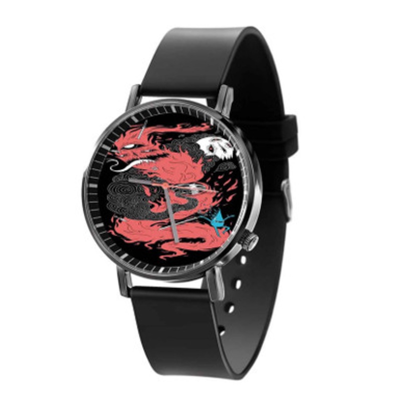 The Fire Demon Death Awaits Black Quartz Watch Unisex With Premium Gift Box