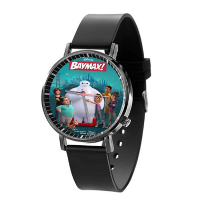 Baymax Black Quartz Watch With Premium Gift Box for Unisex