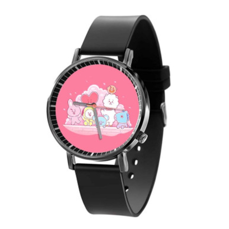 BT21 Black Quartz Watch Unisex With Premium Gift Box