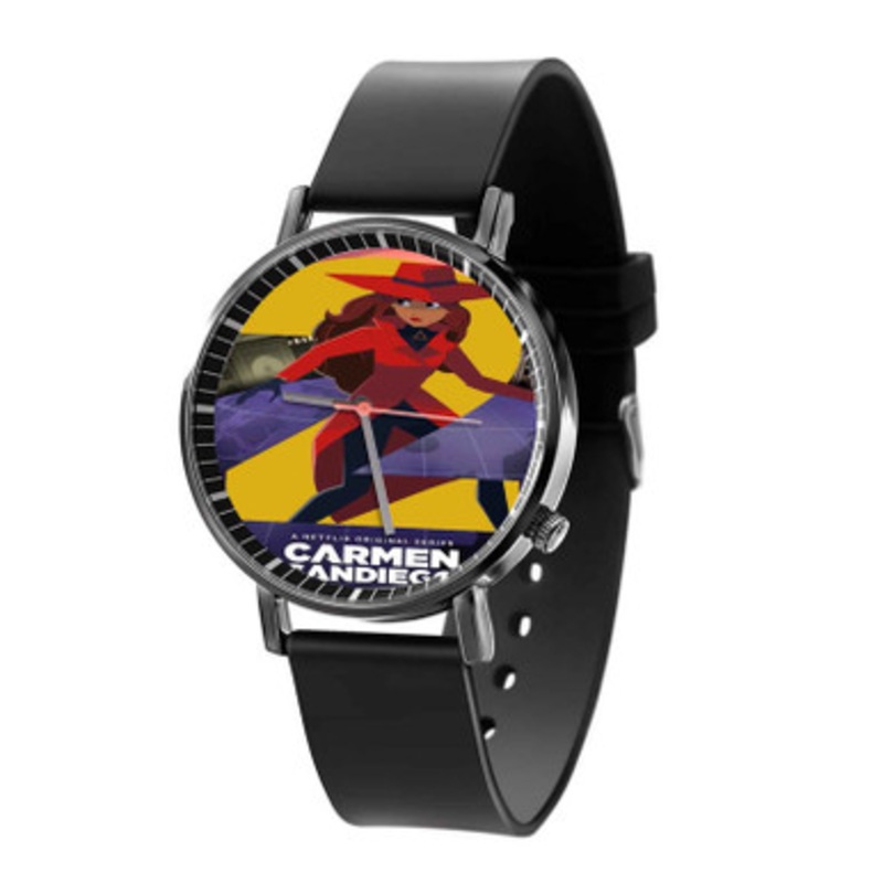 Carmen Sandiego Art Black Quartz Watch Unisex With Premium Gift Box