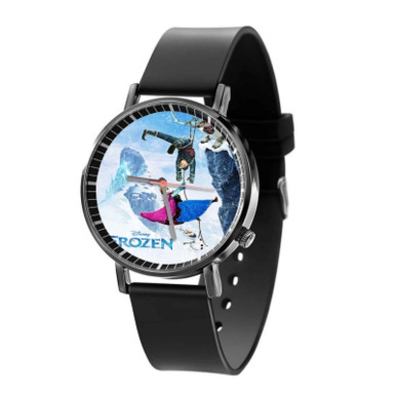 Disney Frozen Funny Characters Black Quartz Watch Unisex With Premium Gift Box