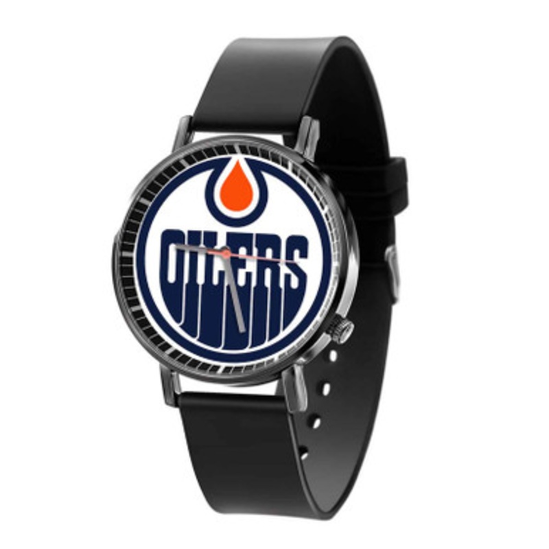 Edmonton Oilers NHL Black Quartz Watch Unisex With Premium Gift Box