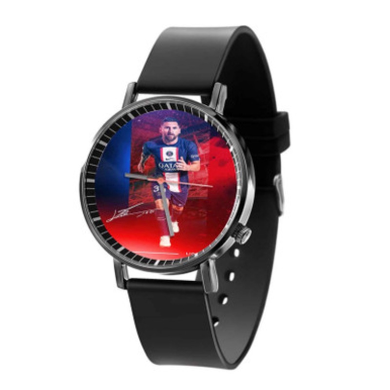 Lionel Messi PSG Black Quartz Watch With Premium Gift Box for Unisex