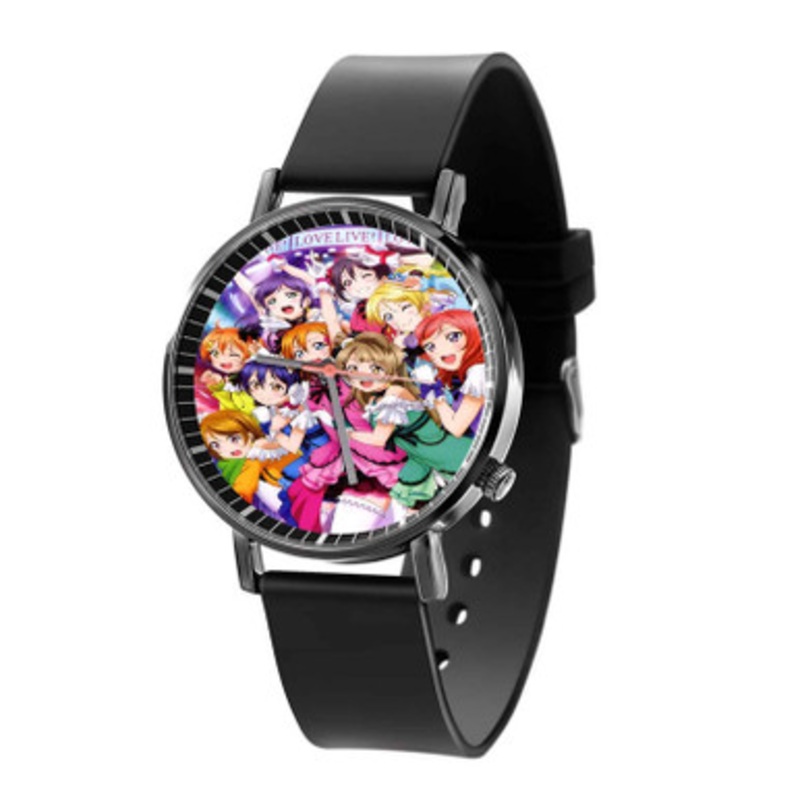 Love Live Black Quartz Watch Unisex With Premium Gift Box