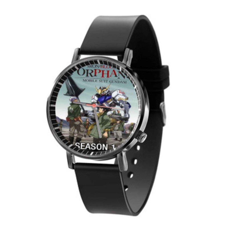 Mobile Suit Gundam Iron Blooded Orphans Black Quartz Watch With Premium Gift Box for Unisex