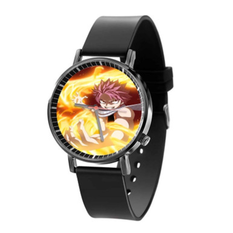 Natsu Dragneel Fire Fairy Tail Great Unisex Black Quartz Watch With Premium Gift Box