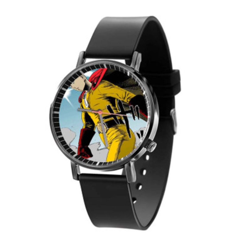 Saitama One Punch Man Arts Black Quartz Watch Unisex With Premium Gift Box