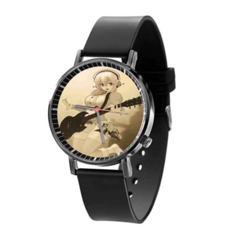 Super Sonico With Guitar Black Quartz Watch Unisex With Premium Gift Box