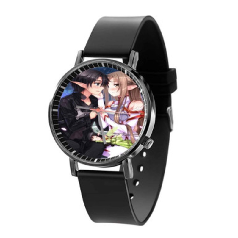 Sword Art Online Kirito and Asuna Love Black Quartz Watch Unisex With Premium Gift Box