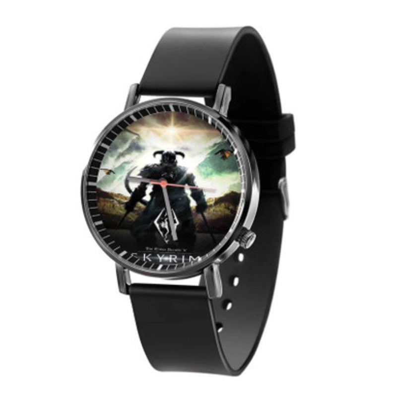 The Elder Scrolls V Skyrim Arts Black Quartz Watch Unisex With Premium Gift Box